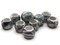 10 17mm Large Hole Macrame Black and White Marbleized Round Plastic Beads